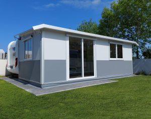 Ganzjahresvorzelt Wohnwagen Außenansicht