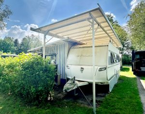 Wohnwagen Schutzdach CARATOP selbststehend aufliegend mit Verlängerung